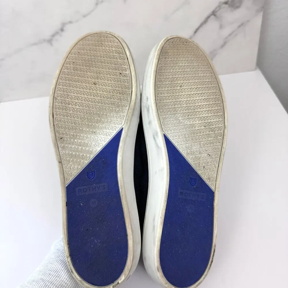 Rothy's Womens The Original Slip On Sneaker Size 11 Knit Casual Comfy Black